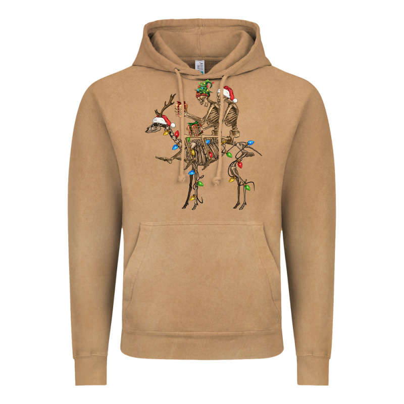 Christmas Deer And Skeletons Vintage Hoodie by FaDigitalArtStudio | Teevron