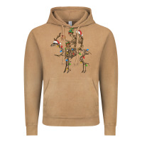 Vintage Camel Christmas deer and skeletons Vintage Hoodie - FaDigitalArtStudio