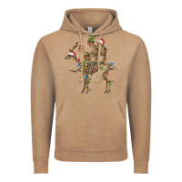 Vintage Coffee Christmas deer and skeletons Vintage Hoodie - FaDigitalArtStudio