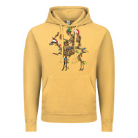 Vintage Mustard Christmas deer and skeletons Vintage Hoodie - FaDigitalArtStudio
