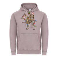 Vintage Zinc Christmas deer and skeletons Vintage Hoodie - FaDigitalArtStudio
