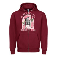 Burgundy roses are red inside i'm dead Zipper Hoodie - MaliasSmallBusiness