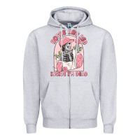 Heather Grey roses are red inside i'm dead Zipper Hoodie - MaliasSmallBusiness