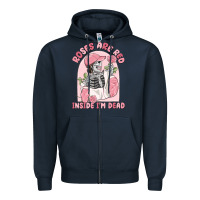 Navy roses are red inside i'm dead Zipper Hoodie - MaliasSmallBusiness