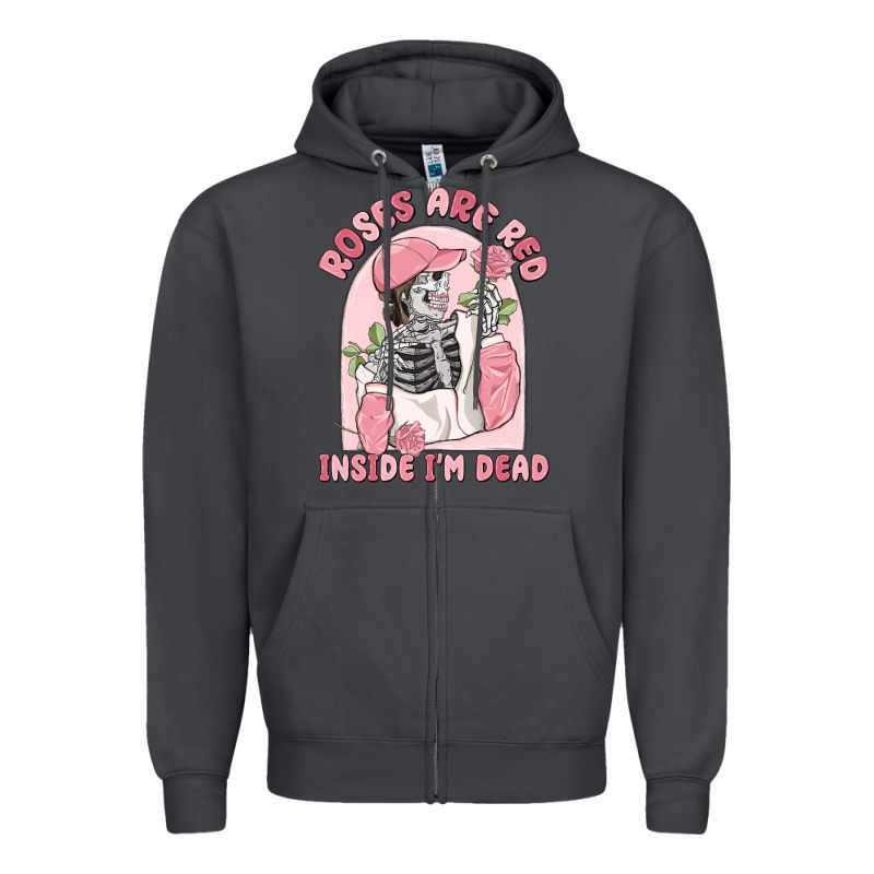 Roses Are Red Inside I'm Dead Zipper Hoodie by MaliasSmallBusiness | Teevron