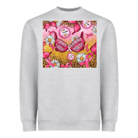 Heather Grey Hour Breast Cancer Bra Heavyweight Sweatshirt - Artiststas