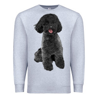 Heather Grey black poodles dog Premium Sweatshirt - LillyAllenDesigns