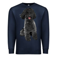 Navy black poodles dog Premium Sweatshirt - LillyAllenDesigns