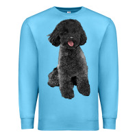 Ocean Blue black poodles dog Premium Sweatshirt - LillyAllenDesigns