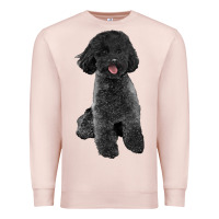 Pale Pink black poodles dog Premium Sweatshirt - LillyAllenDesigns