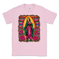 Bubblegum Pink our lady of guadalupe serape background Classic Tee - Artiststas