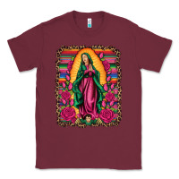 Burgundy our lady of guadalupe serape background Classic Tee - Artiststas