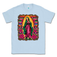 Dusty Blue our lady of guadalupe serape background Classic Tee - Artiststas
