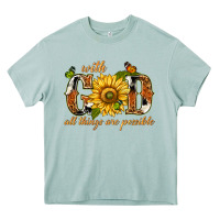 Arona With god all things are possible with sunflower Heavy Core Tee - texasbilliewilder