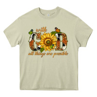 Mossy With god all things are possible with sunflower Heavy Core Tee - texasbilliewilder