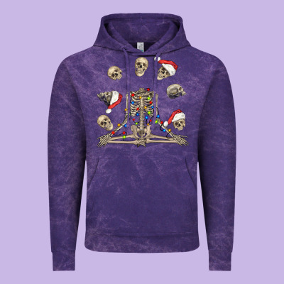 Christmas Human Skeleton And Skulls Vintage Hoodie Designed By Fadigitalartstudio
