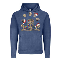 Vintage Denim christmas human skeleton and skulls Vintage Hoodie - FaDigitalArtStudio