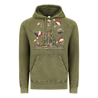 Vintage Olive christmas human skeleton and skulls Vintage Hoodie - FaDigitalArtStudio