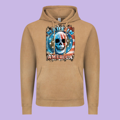 Made In America Skull Vintage Hoodie Designed By Jahusdesignshop