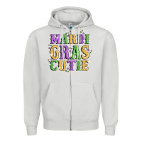 Dove Grey mardi gras cutie Zipper Hoodie - MaliasSmallBusiness