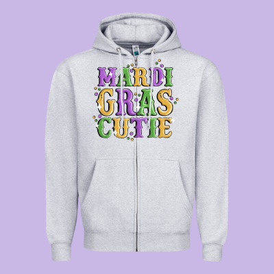Mardi Gras Cutie Zipper Hoodie Designed By Maliassmallbusiness