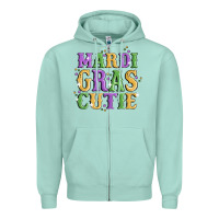 Seafoam mardi gras cutie Zipper Hoodie - MaliasSmallBusiness