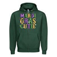 Sports Green mardi gras cutie Zipper Hoodie - MaliasSmallBusiness
