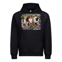 Black mardi gras heifers Urban Hoodie - CowGirlArtShop
