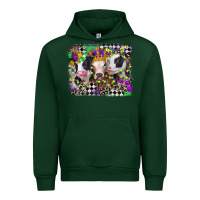 Forest Green mardi gras heifers Urban Hoodie - CowGirlArtShop