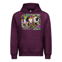 Mauve Wine mardi gras heifers Urban Hoodie - CowGirlArtShop