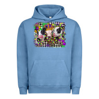 Pigment Pebble Blue mardi gras heifers Urban Hoodie - CowGirlArtShop