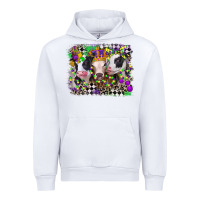 White mardi gras heifers Urban Hoodie - CowGirlArtShop
