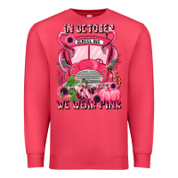Cardinal in october we wear pink halloween school bus Premium Sweatshirt - LillyAllenDesigns