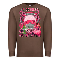 Chestnut in october we wear pink halloween school bus Premium Sweatshirt - LillyAllenDesigns