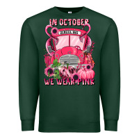 Sports Green in october we wear pink halloween school bus Premium Sweatshirt - LillyAllenDesigns