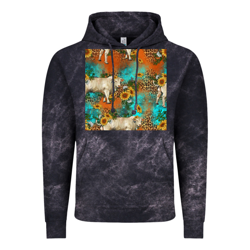 Western Charolais Cow Seamless Pattern Vintage Hoodie by HRA Design Shop | Teevron