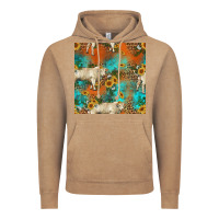 Vintage Coffee western charolais cow seamless pattern Vintage Hoodie - HRA Design Shop