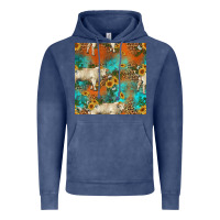 Vintage Denim western charolais cow seamless pattern Vintage Hoodie - HRA Design Shop