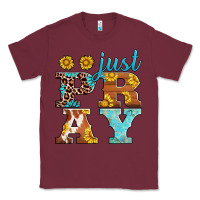 Burgundy just pray western sunflowers Classic Tee - AdoDesignShop