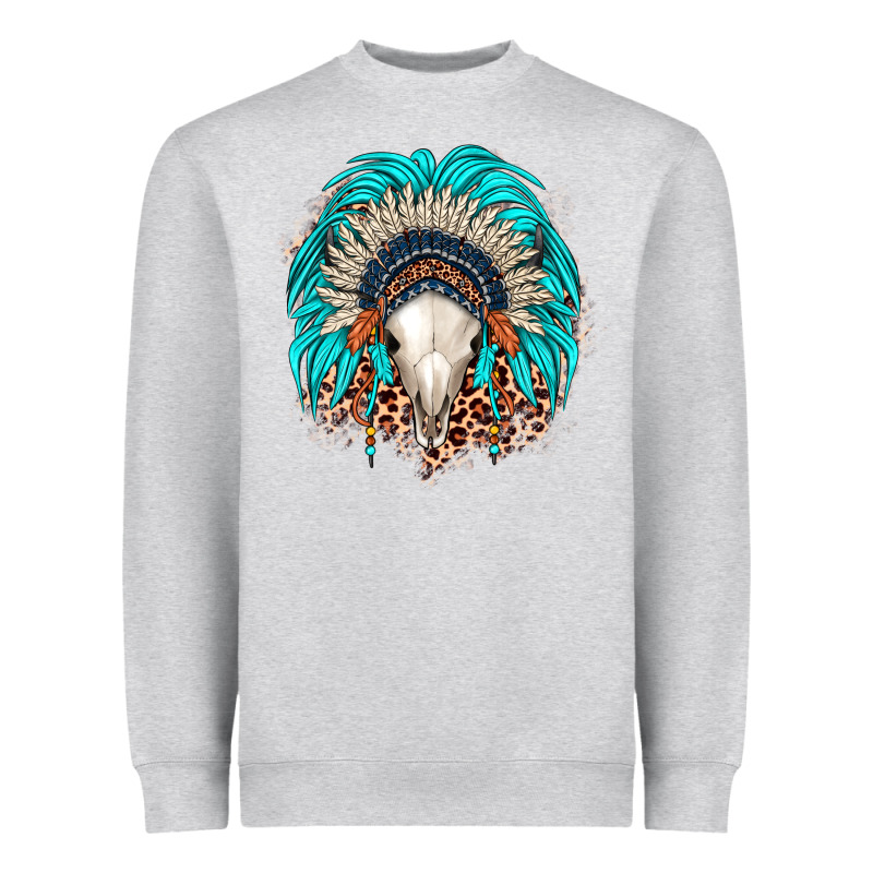 Bull Skull Indian Headdress Heavyweight Sweatshirt by JahusDesignShop | Teevron