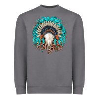 Storm bull skull indian headdress Heavyweight Sweatshirt - JahusDesignShop