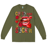 Army Green cupid can suck it Long Sleeve Tee - NancyCooperArtShop