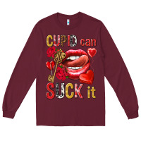 Burgundy cupid can suck it Long Sleeve Tee - NancyCooperArtShop