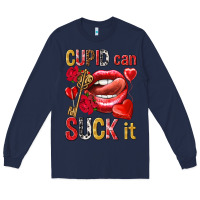 Navy cupid can suck it Long Sleeve Tee - NancyCooperArtShop