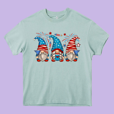 Fourth Of July Gnomes Heavy Core Tee Designed By Zillion Design Studio