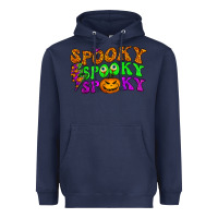 Navy spooky with lightning bolt Heavyweight Hoodie - BundleAndBundleShop