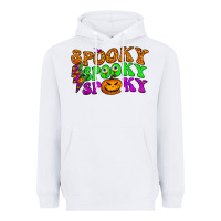 White spooky with lightning bolt Heavyweight Hoodie - BundleAndBundleShop