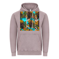 Vintage Zinc western bison and sunflowers seamless pattern Vintage Hoodie - HRA Design Shop