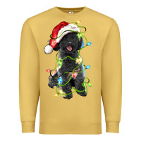 Antique Gold christmas black poodles dog Premium Sweatshirt - LillyAllenDesigns