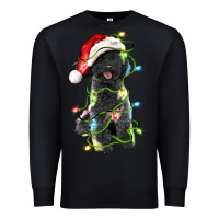 Black christmas black poodles dog Premium Sweatshirt - LillyAllenDesigns